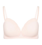 72432 Cotton Lace Spacer Soft Cup Bra - 1381 Powder